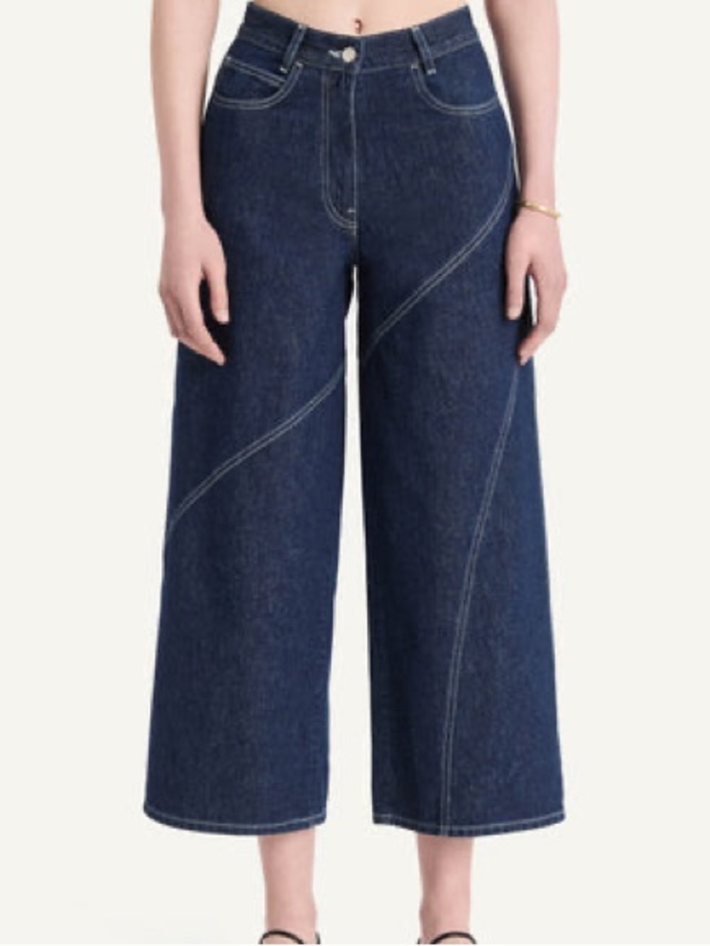 Merlette NWT Truxton Wide Leg Cropped Denim Jeans